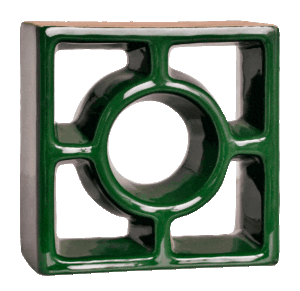 Elemento vazado esmaltado Redondo Verde Hortelã