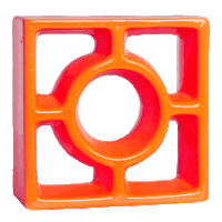Elemento vazado esmaltado Redondo Laranja