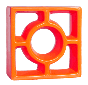 Elemento vazado esmaltado Redondo Laranja