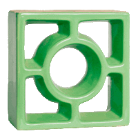 Elemento vazado esmaltado Redondo Verde Fortuna