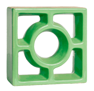 Elemento vazado esmaltado Redondo Verde Fortuna
