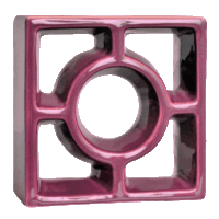 Elemento vazado esmaltado Redondo Violeta
