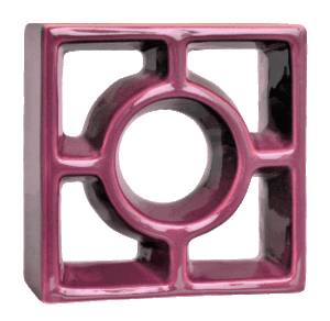 Elemento vazado esmaltado Redondo Violeta