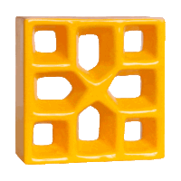 Elemento vazado esmaltado Reto Xis Amarelo Girassol