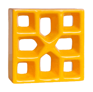 Elemento vazado esmaltado Reto Xis Amarelo Girassol