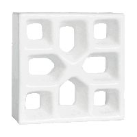 Elemento vazado esmaltado Reto Xis Branco