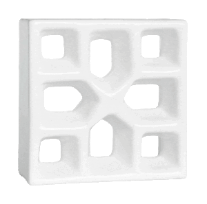 Elemento vazado esmaltado Reto Xis Branco