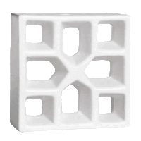 Elemento vazado esmaltado Reto Xis Branco Fosco