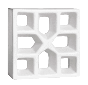Elemento vazado esmaltado Reto Xis Branco Fosco