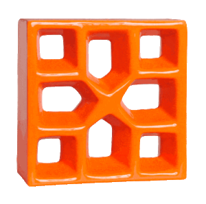 Elemento vazado esmaltado Reto Xis Laranja