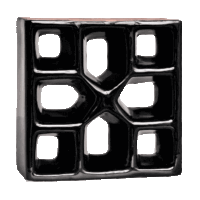 Elemento vazado esmaltado Reto Xis Preto