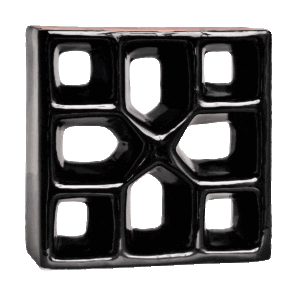 Elemento vazado esmaltado Reto Xis Preto