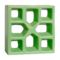 Elemento vazado esmaltado Reto Xis Verde Fortuna