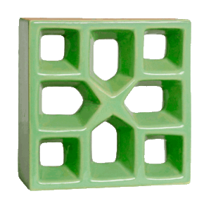 Elemento vazado esmaltado Reto Xis Verde Fortuna