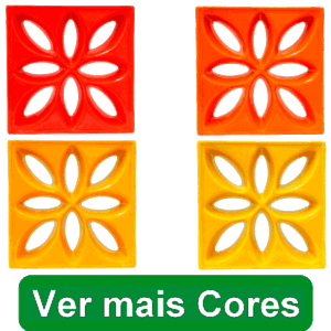 Elemento vazado de louça esmaltado Lótus *Todas as Cores