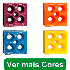 Elemento vazado de louça esmaltado Flor *Todas as Cores