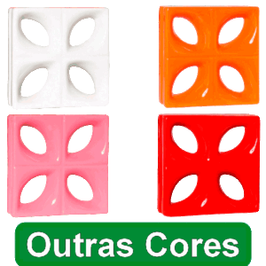 Elemento vazado de louça esmaltado Folha *Todas as Cores