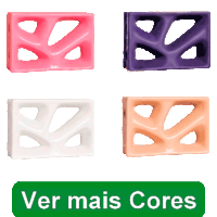 Elemento vazado de louça esmaltado Rama *Todas as Cores