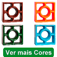 Elemento vazado de louça esmaltado Reto Redondo *Todas as Cores