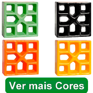 Elemento vazado de louça esmaltado Reto Xis *Todas as Cores