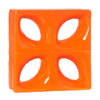 Elemento vazado de louça esmaltado Folha Laranja