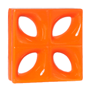 Elemento vazado de louça esmaltado Folha Laranja