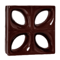 Elemento vazado de louça esmaltado Folha Marrom Café