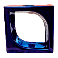 Elemento vazado esmaltado Pétala Azul Cobalto