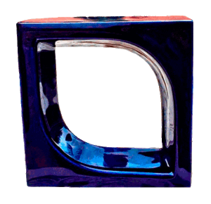 Elemento vazado esmaltado Pétala Azul Cobalto